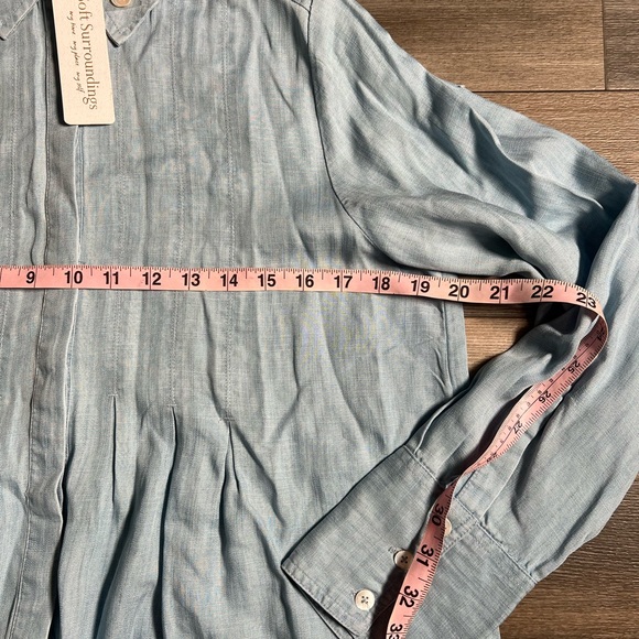 NWT Soft‎ Surroundings Revelle Tencel Shirt Light Chambray - Small - Picture 3 of 10